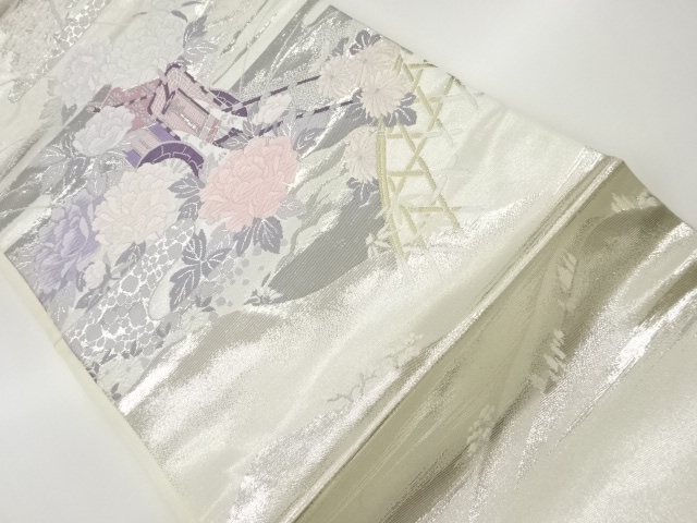 JAPANESE NAGOYA OBI / WOVEN FLOWERS